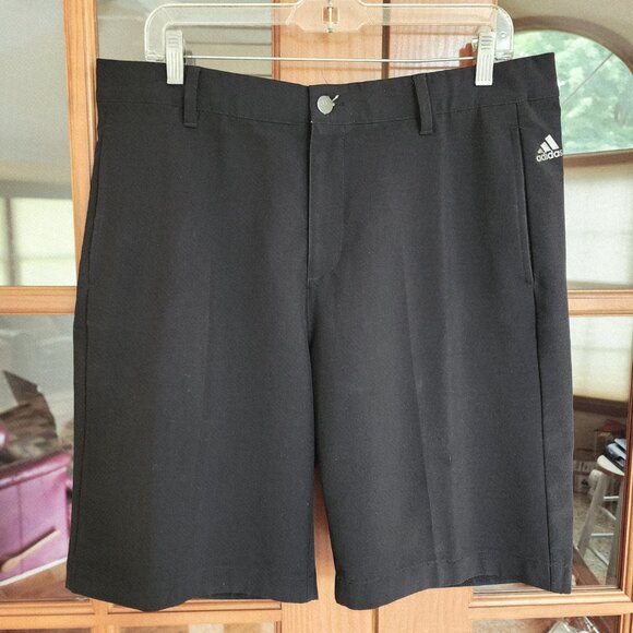 Adidas Men's 3 Stripe Black Flat Front Golf Shorts Size 35 - Picture 4 of 5